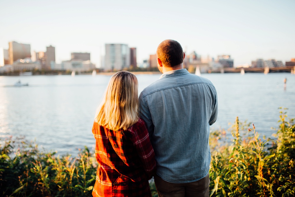 Charles River esplanade engagement session